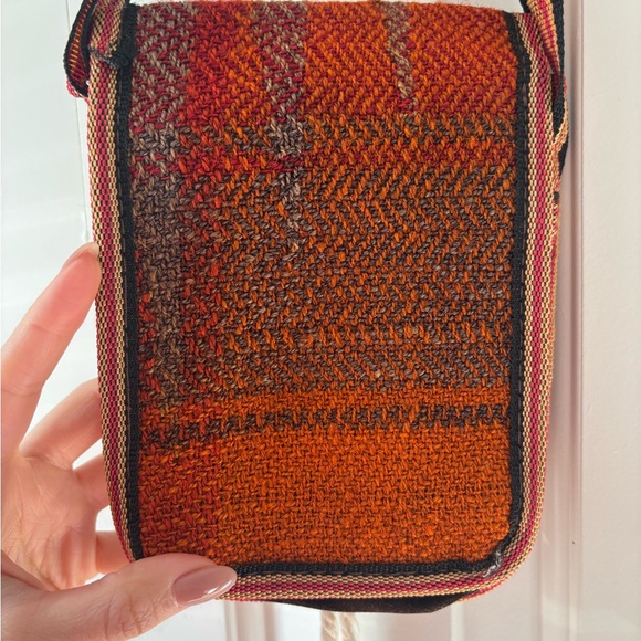 Woven Red Crossbody Bag with Decorative Knot - Picture 11 of 11